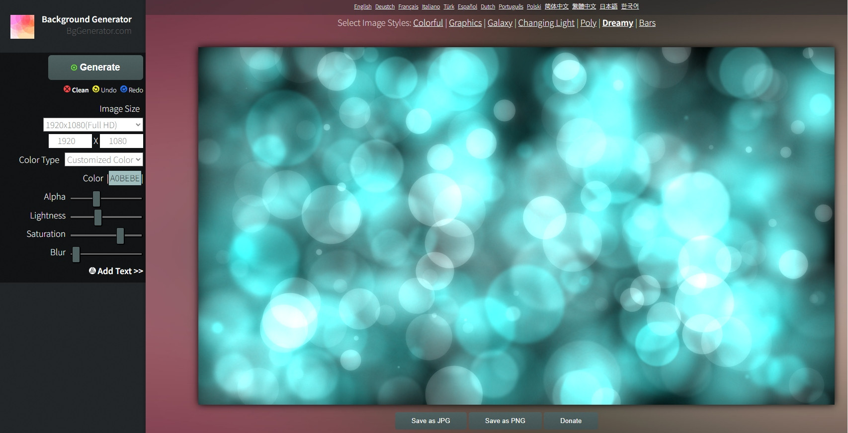 Tool to create generative / procedural abstract art for website