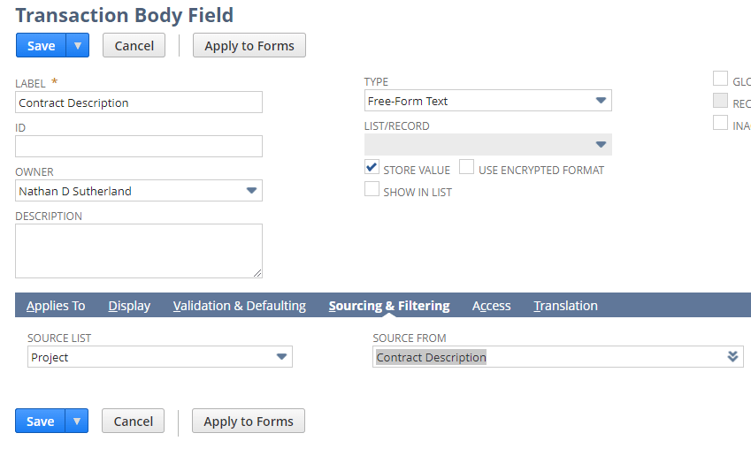 netsuite How to set a field on an invoice after sourcing from a