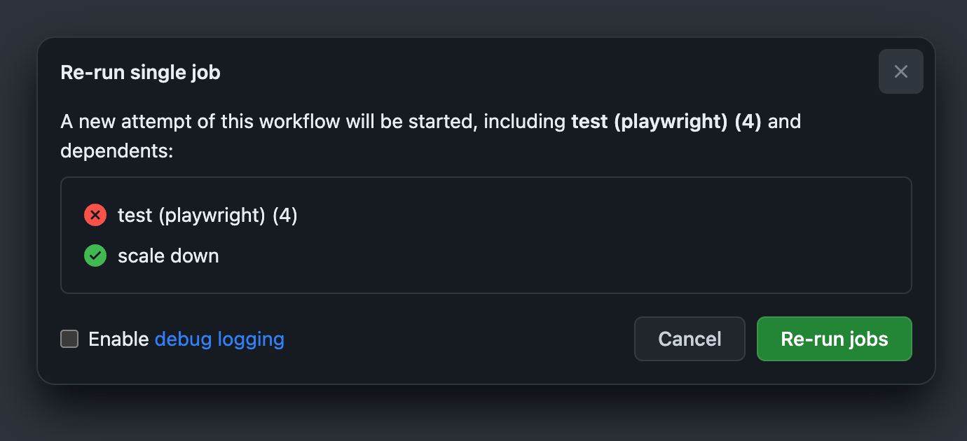 How to make GitHub rerun a step that is a dependency of a step that is