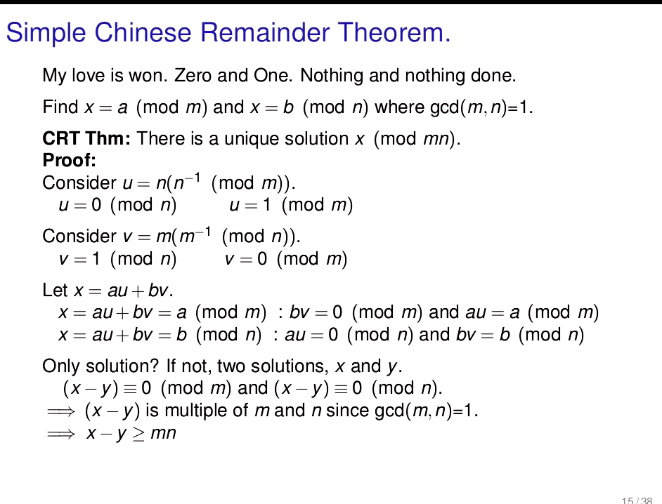 elementary number theory Motivation behind formula for solution in