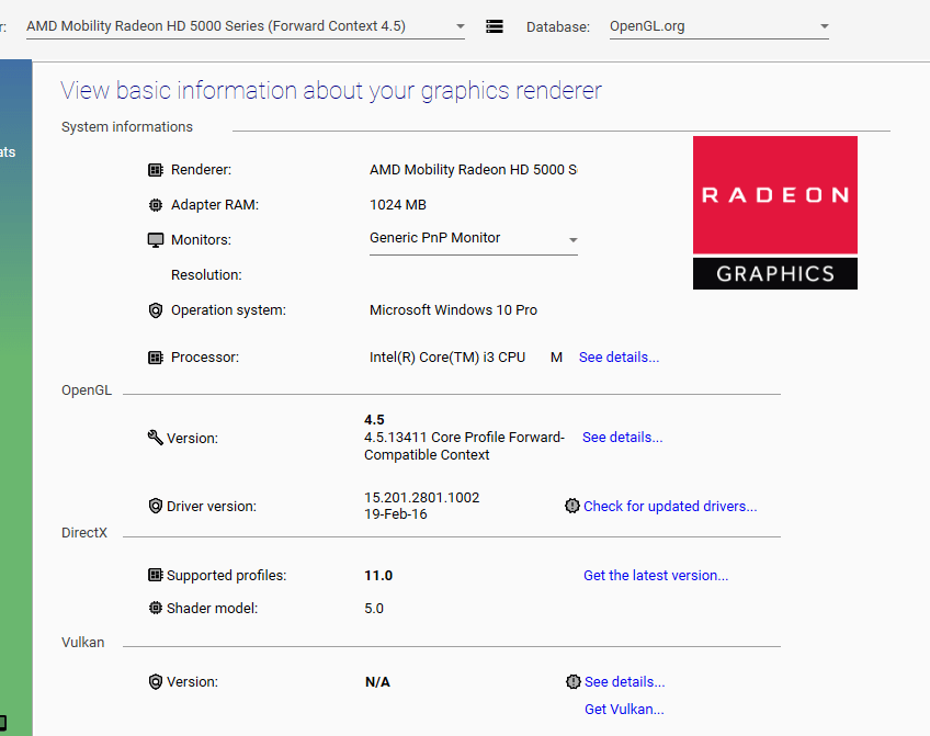 opengl Blender not opening on old pc with Window 10 (64) Blender