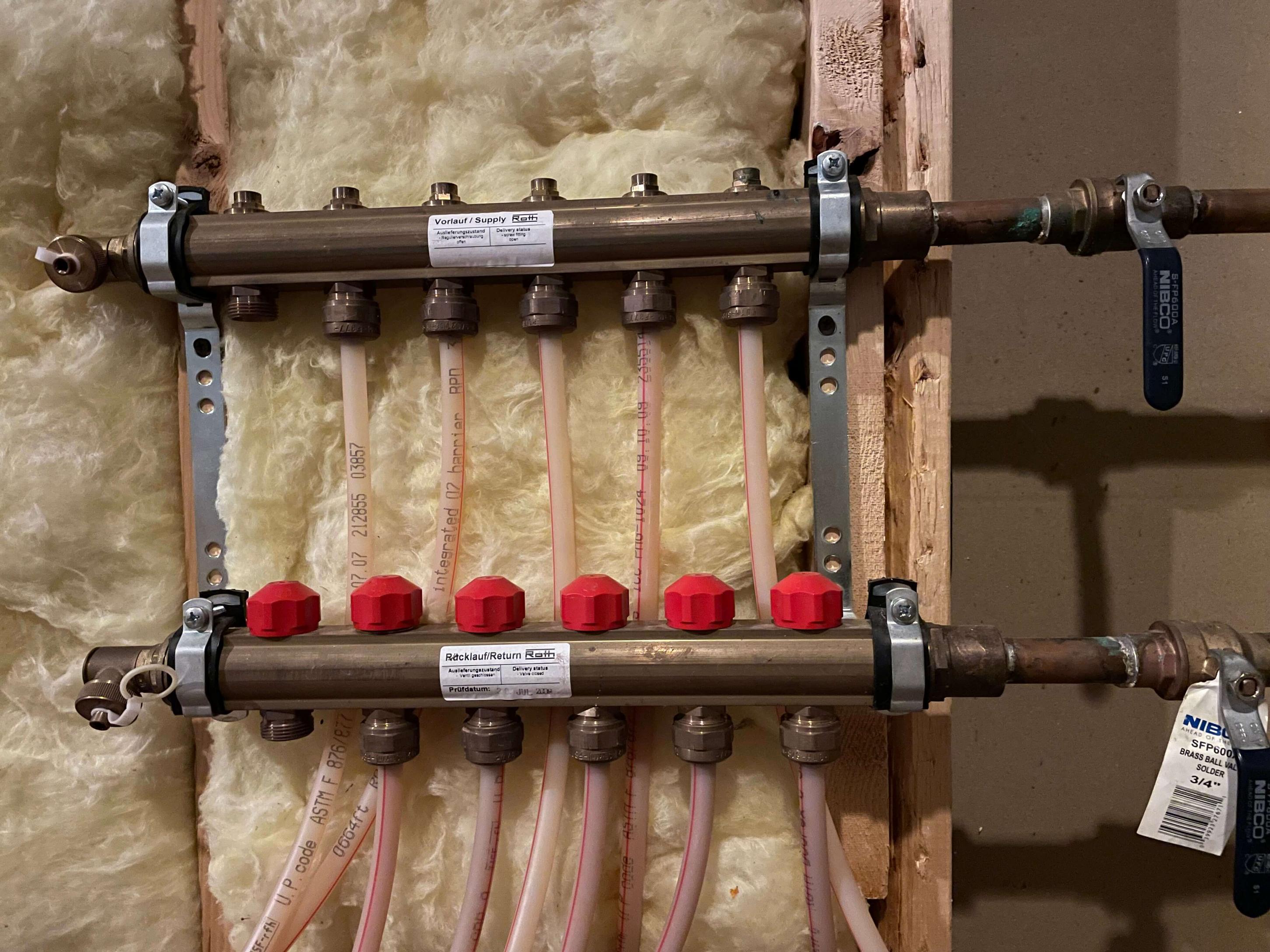 How do I completely drain and hydronic radiant heating
