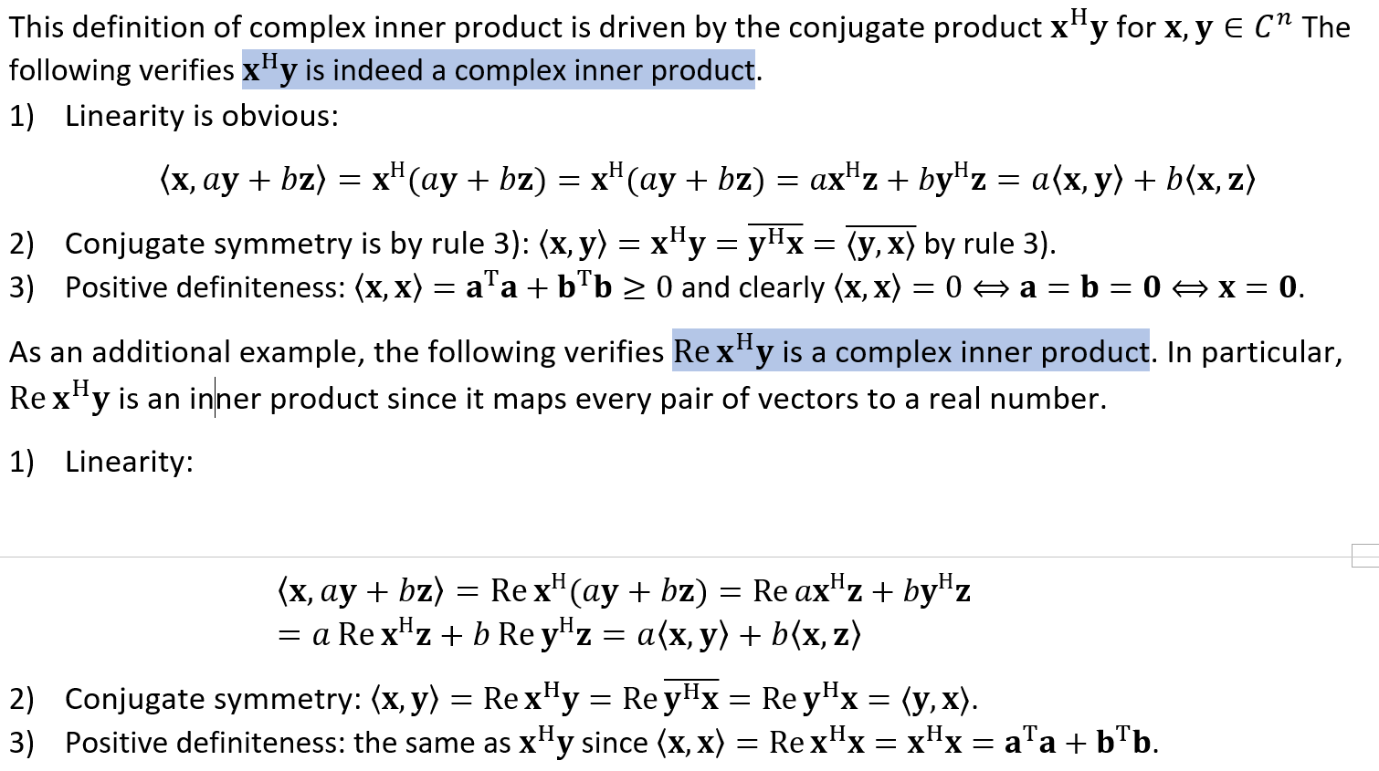 linear algebra Can anyone help provide an additional example of