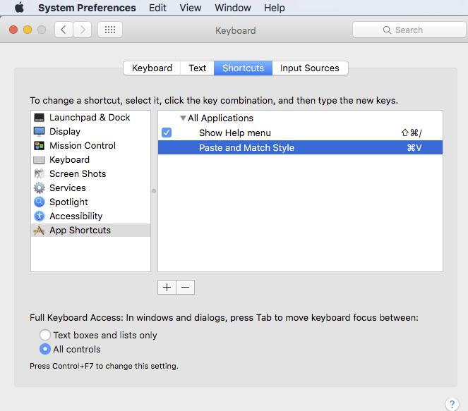 keyboard - El Capitan &ldquo;Paste and Match Style&rdquo; not working in 