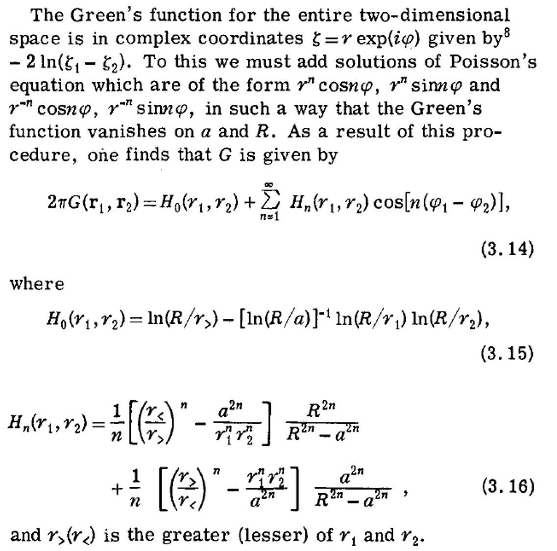 homework and exercises Obtaining the Green's function for a 2D