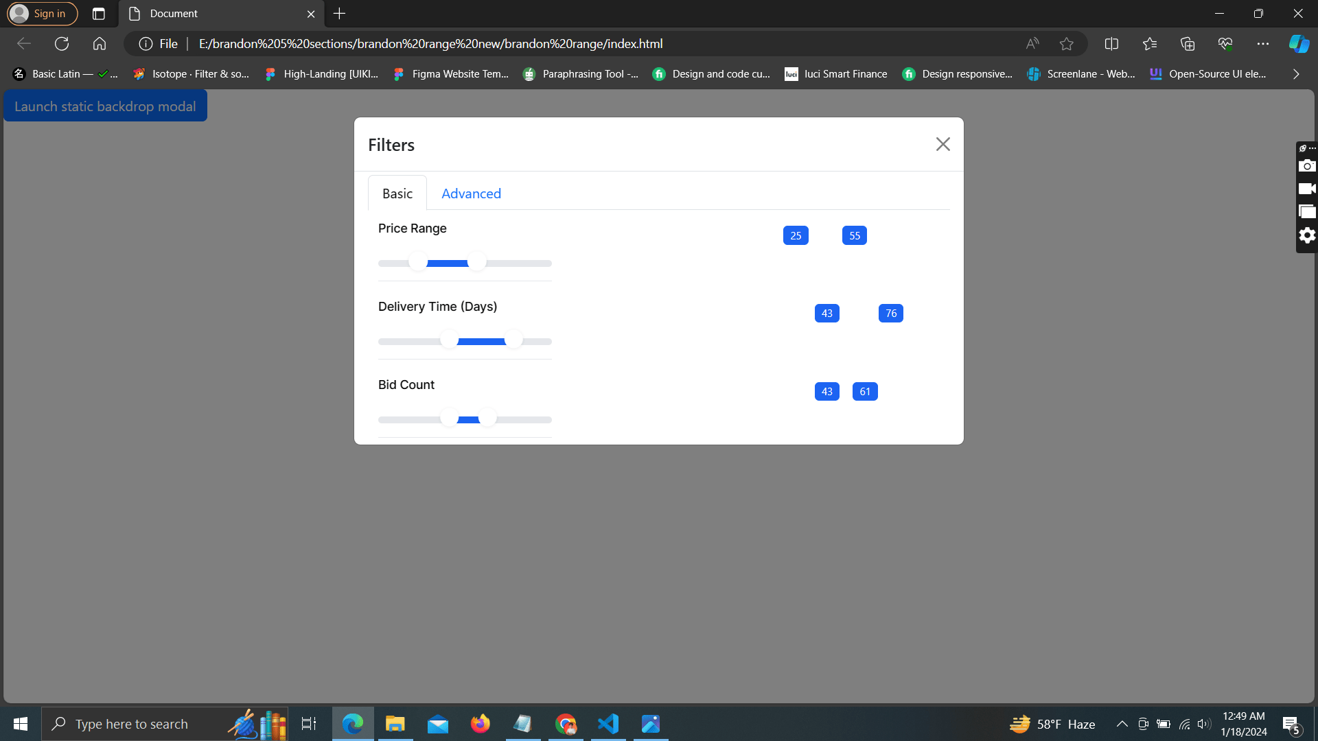 javascript Why does the tooltip for my range slider defy expectations