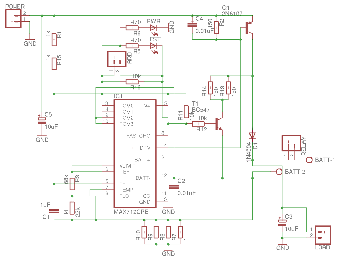 power supply MAX712 charging circuit diode gets too hot