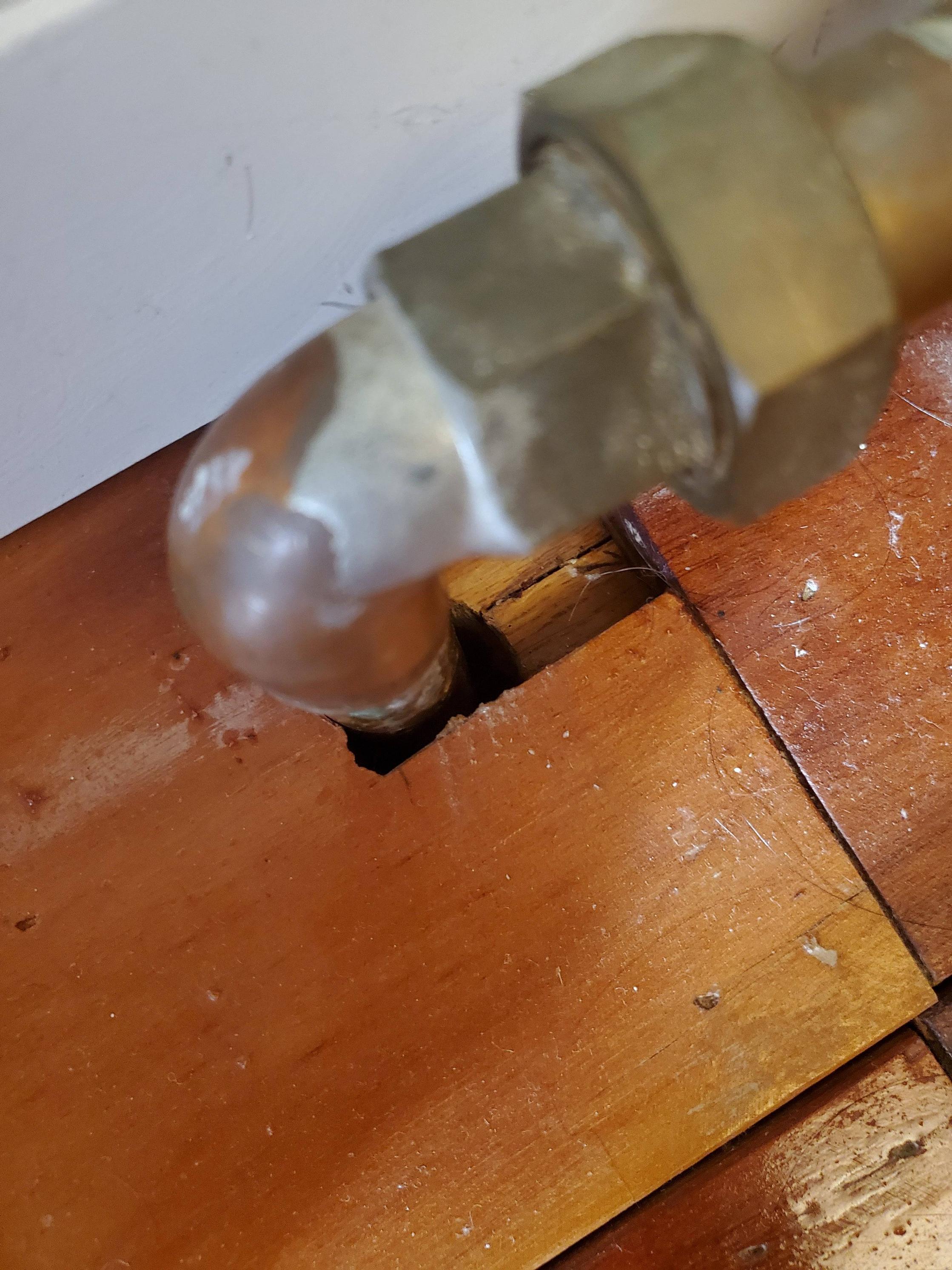 wood filler Filling in gaps around radiator pipes Home Improvement