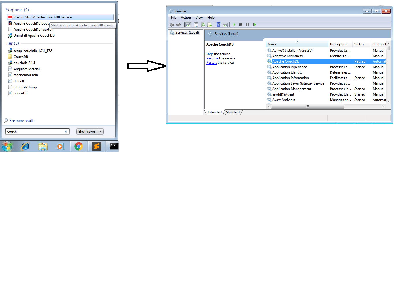 windows How to start CouchDB from command line Stack Overflow