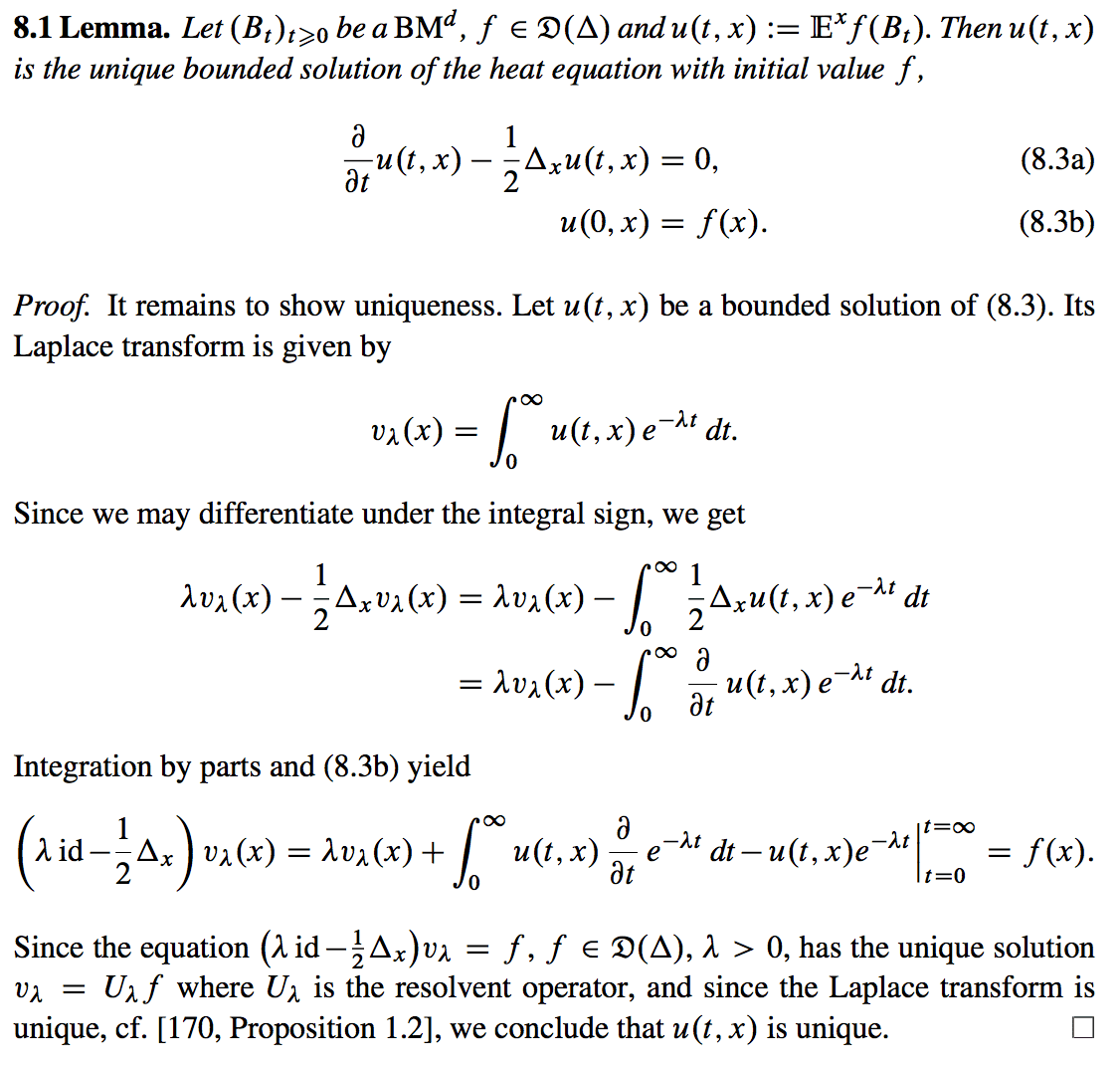 real analysis Schilling's proof of the FeynmanKac Formula for