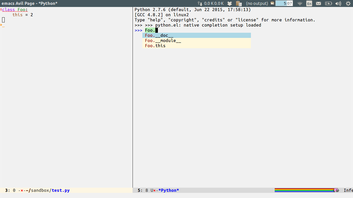auto complete mode elpy with ipython as rpc how to get good