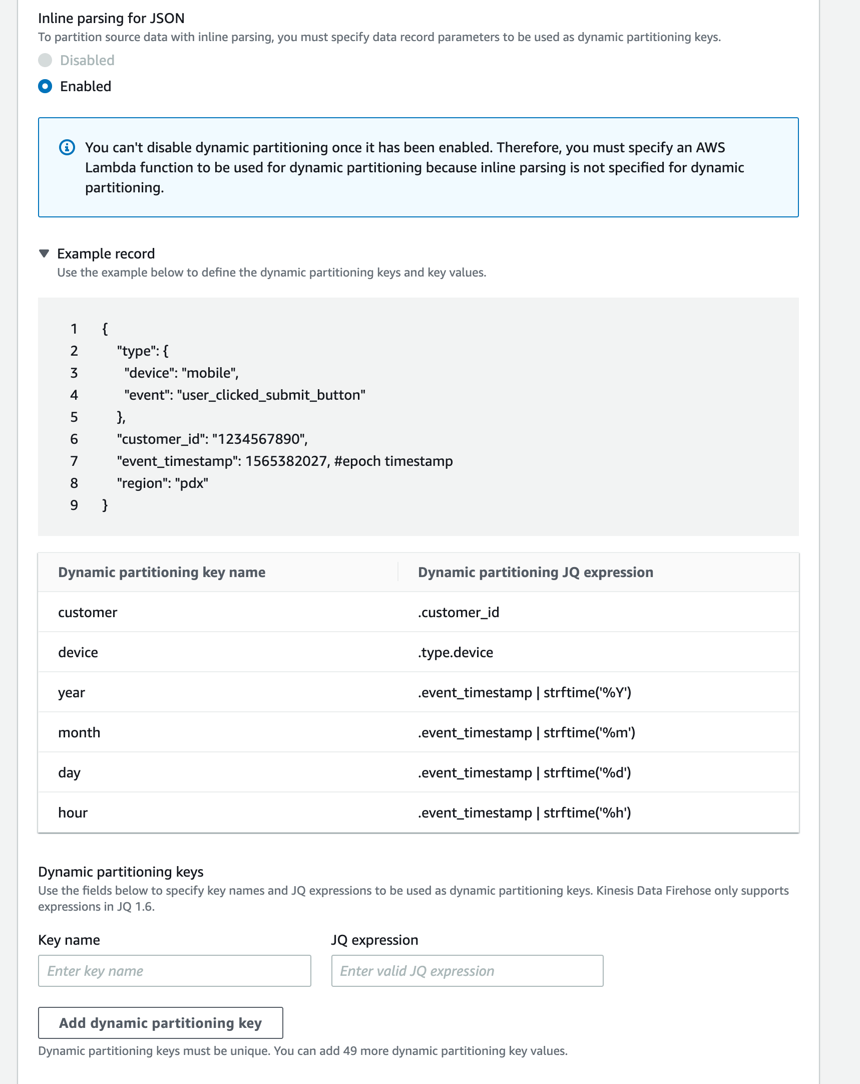 amazon s3 Can I customize partitioning in Kinesis Firehose before delivering to S3? Stack