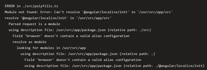 npm - Module not found: Error: Can&rsquo;t resolve &lsquo;@angular/localize 