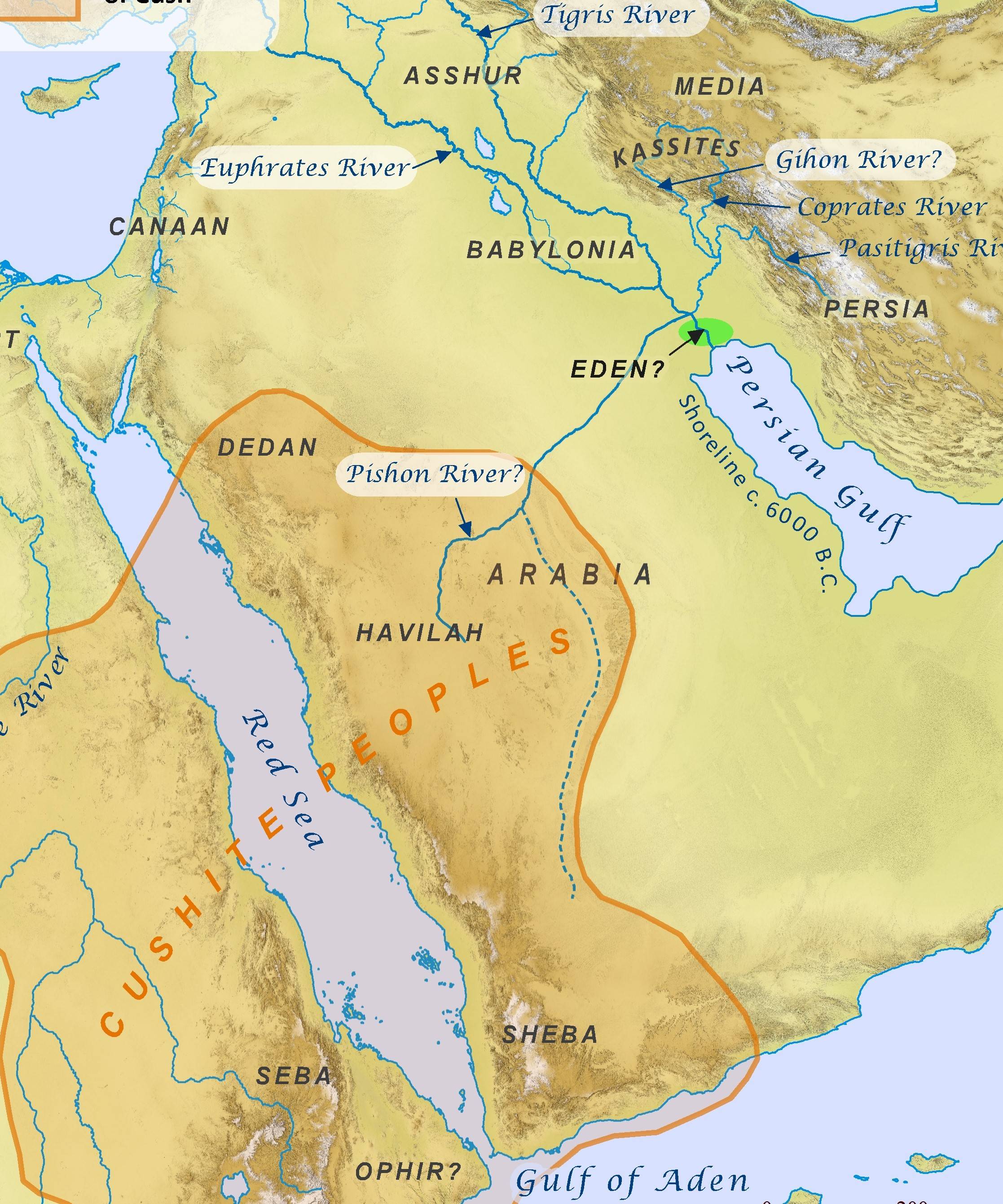 biblical basis - In which region of earth is the Garden of Eden located