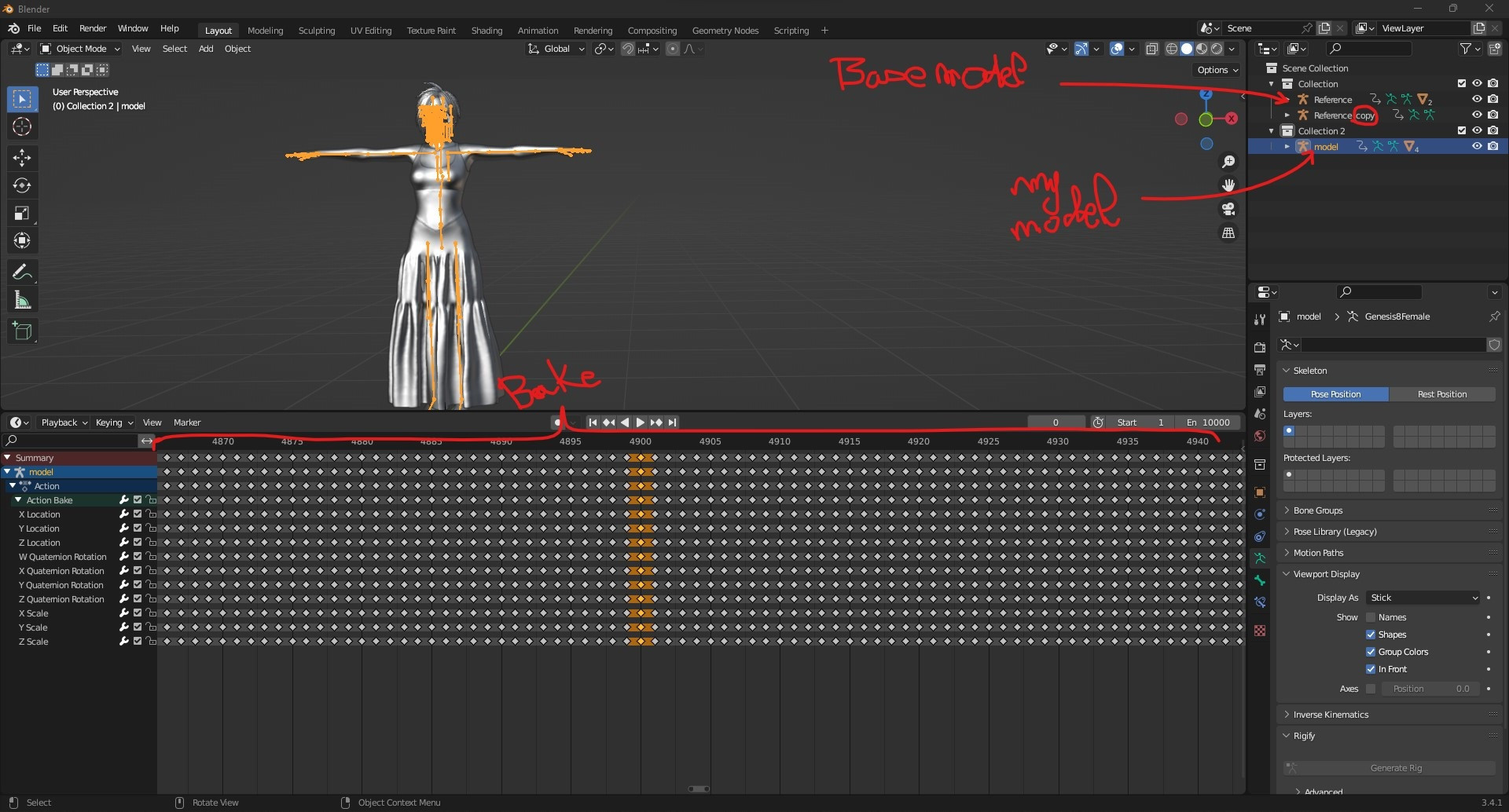 animation Copy Keyframe from a model A to a model B (that already