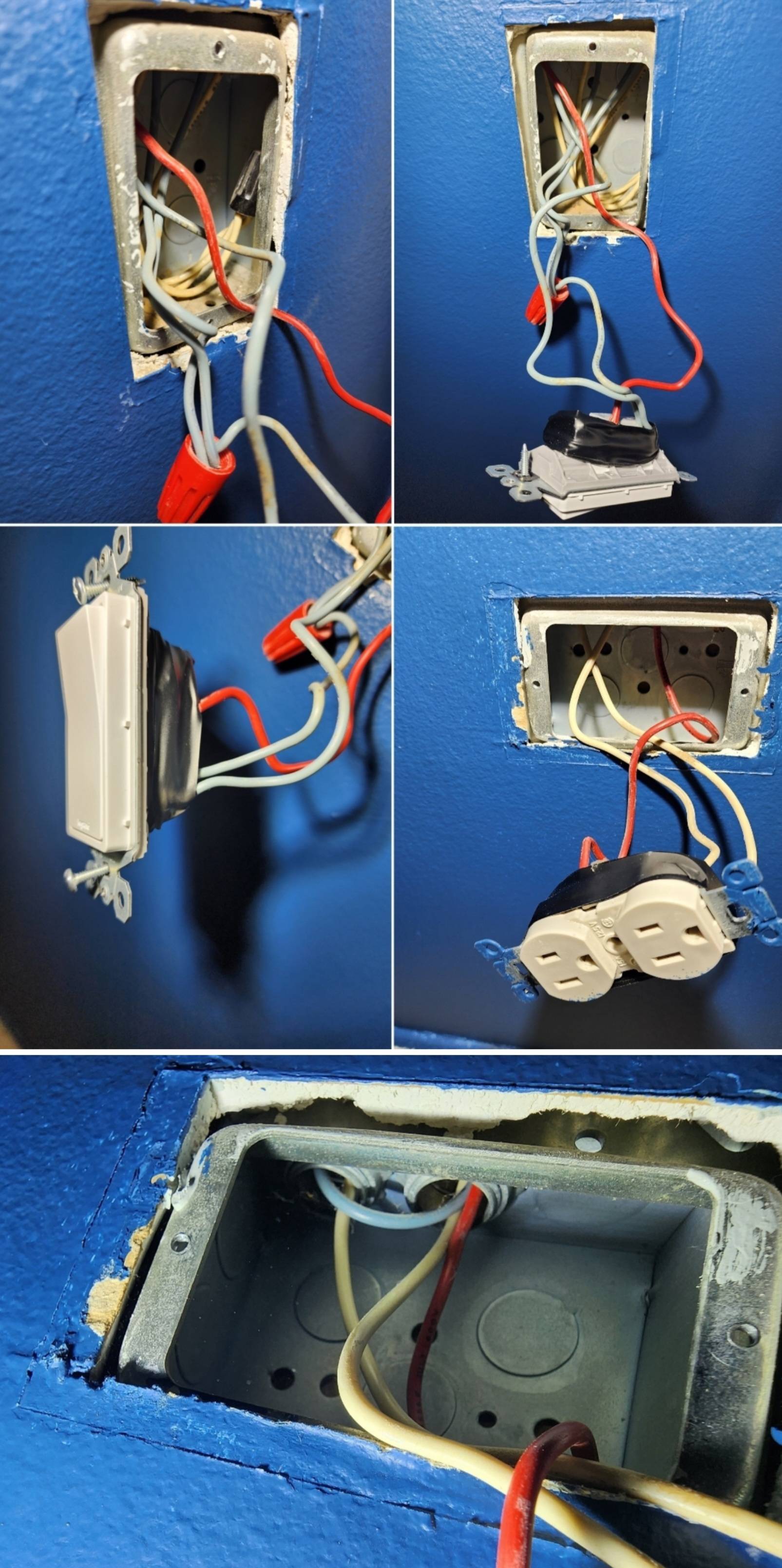 Switched outlet has "open neutral" when switch is off, and shows "wired
