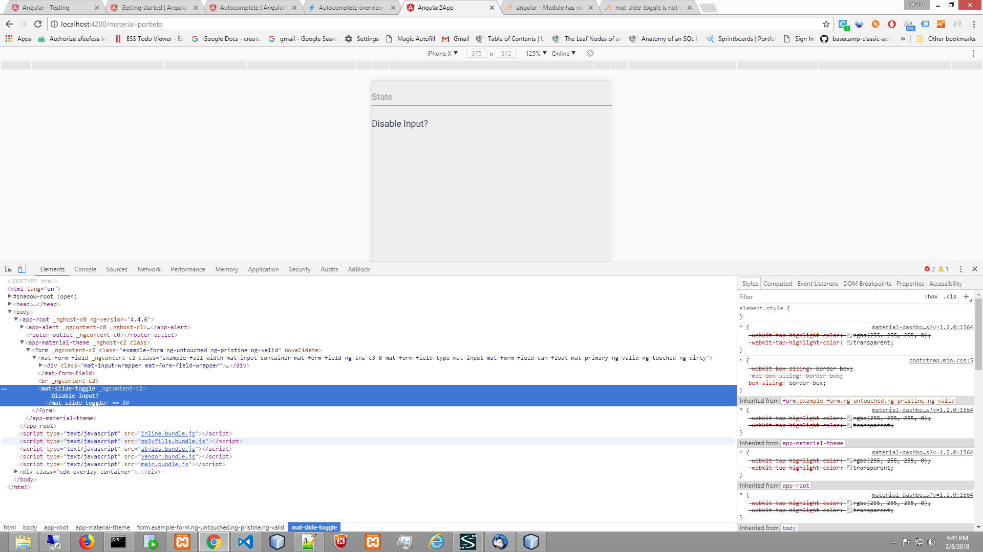 typescript angular matslidetoggle is not visible Stack Overflow