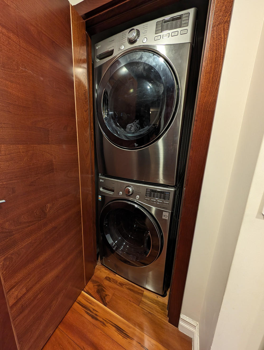 washing machine Lift stacked washer/dryer in a tight alcove Home