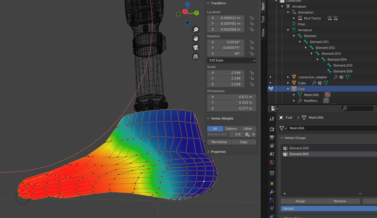 animation Vertex group is not moved by bone (only overlapping