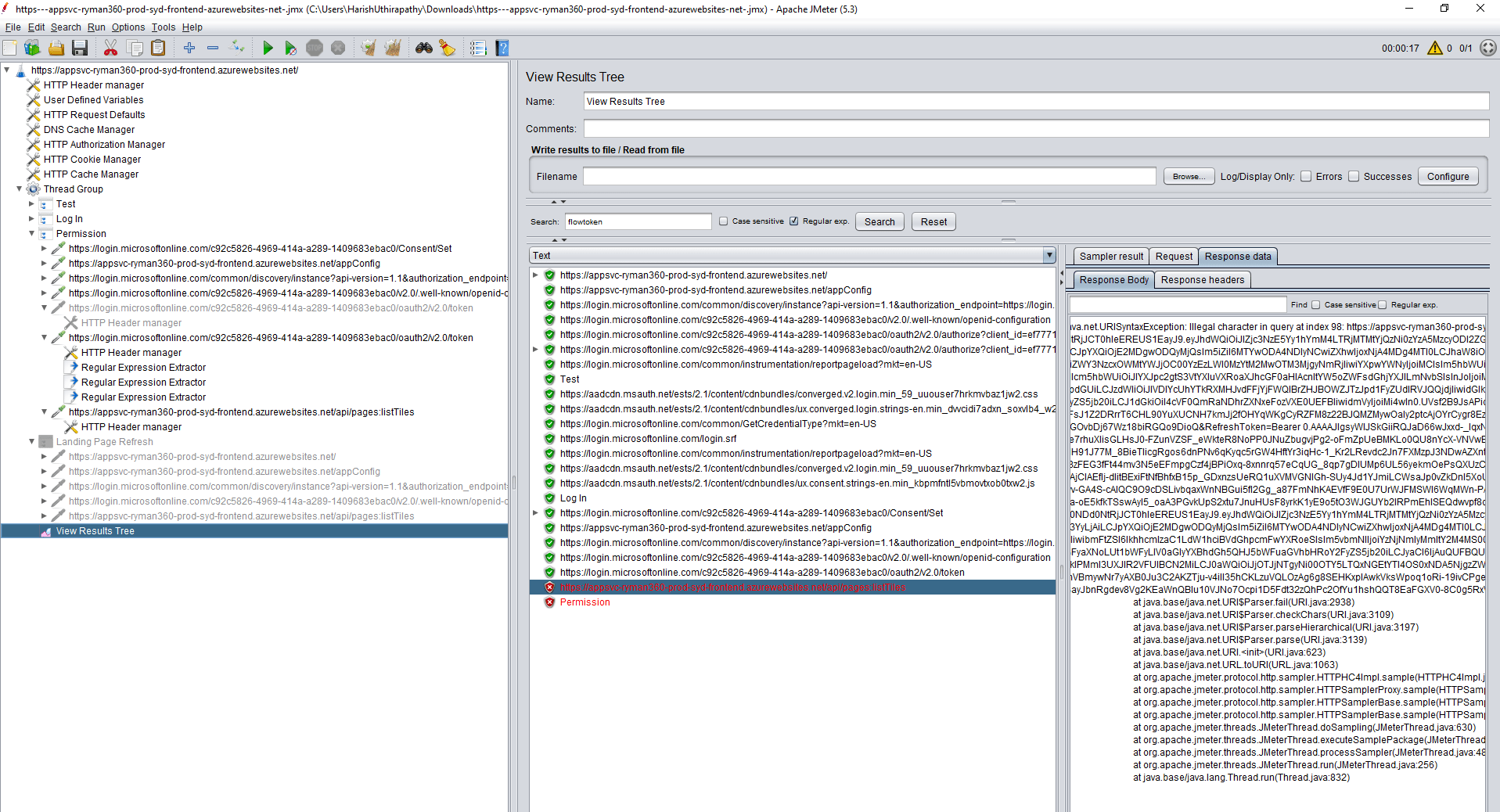 Illegal character in query at index on