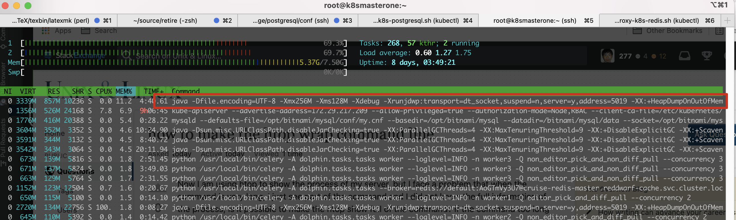 how to make the htop wrap command line Unix & Linux Stack Exchange