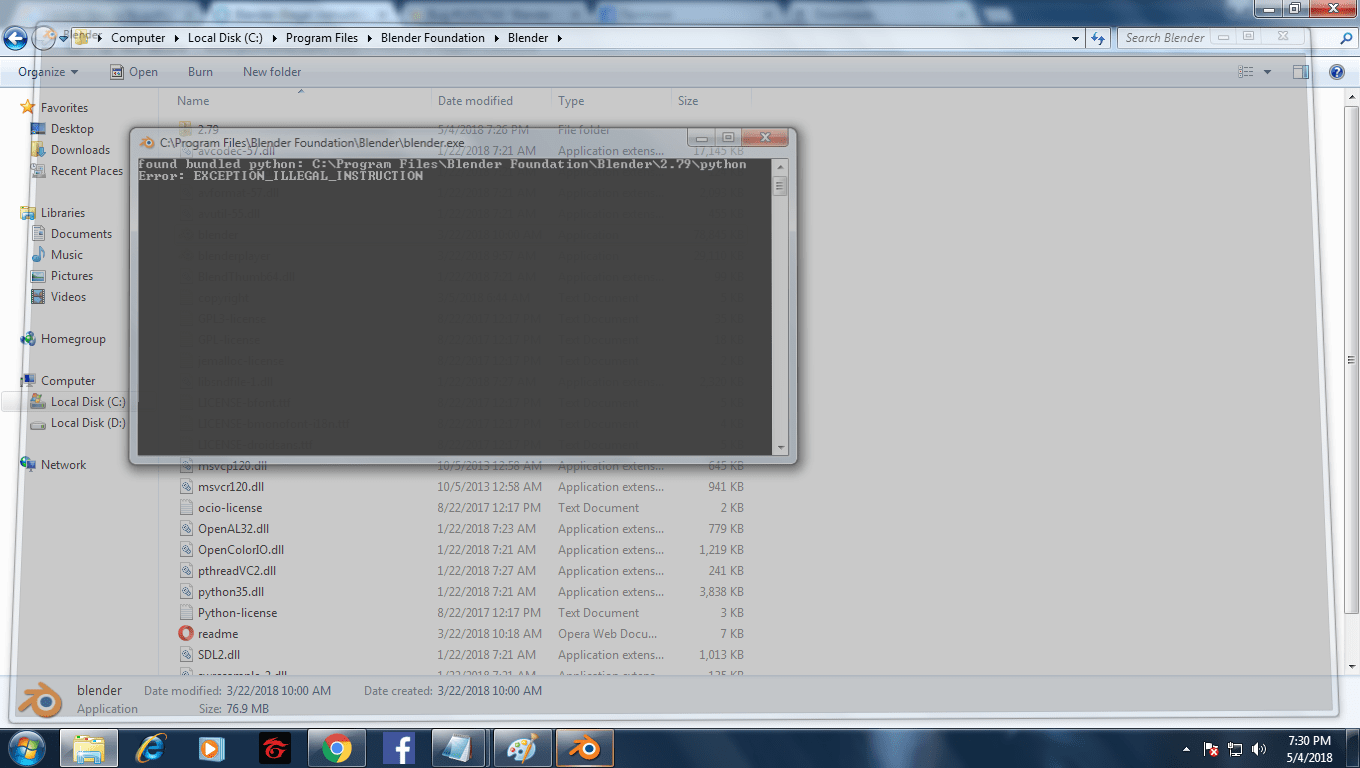 how to fix python error exeptional illegal instruction Blender Stack Exchange