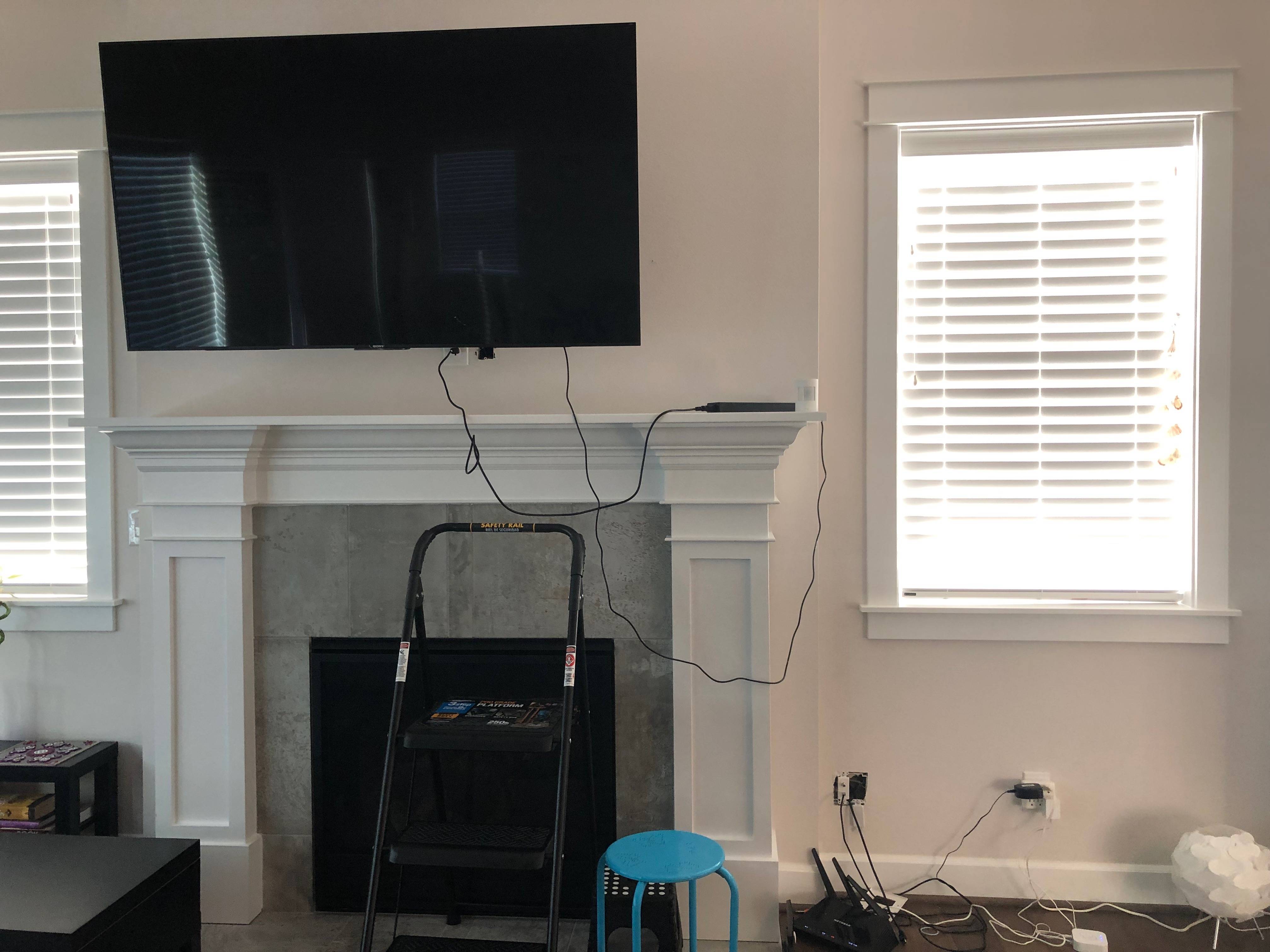 wire TV cables getting stuck in conduit after mounting TV on