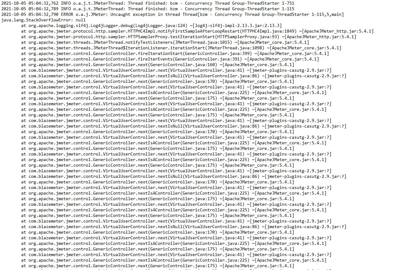 concurrency Uncaught exception java.lang.stackoverflowerror using