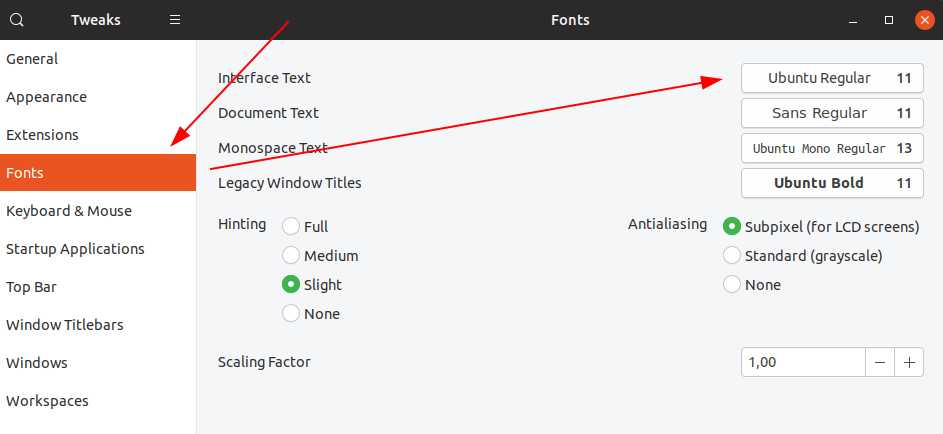 How do I change fonts and adjust their size? - Ask Ubuntu