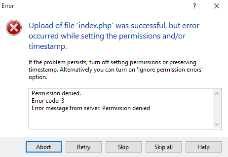 linux - WordPress and WinSCP permissions: Getting Upload of file 