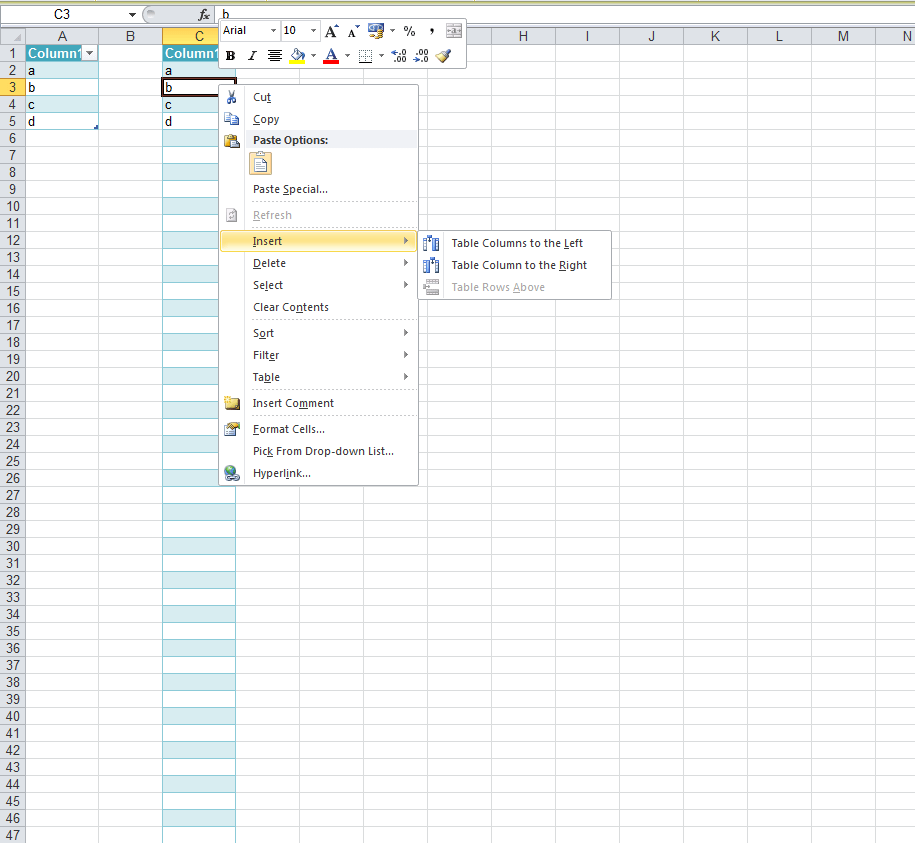 Can't insert cells in Excel 2010 - "operation not allowed" error