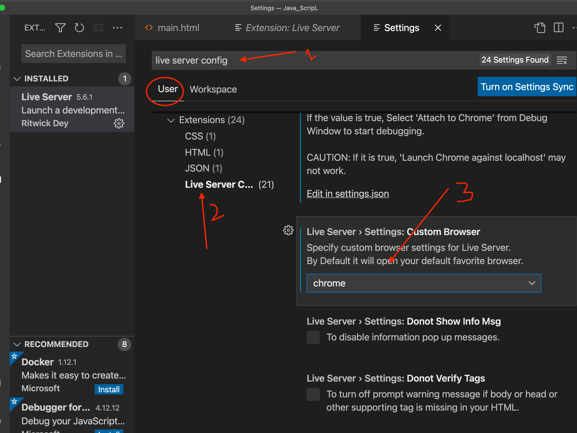 How to change default browser with VS Code's "open with live server
