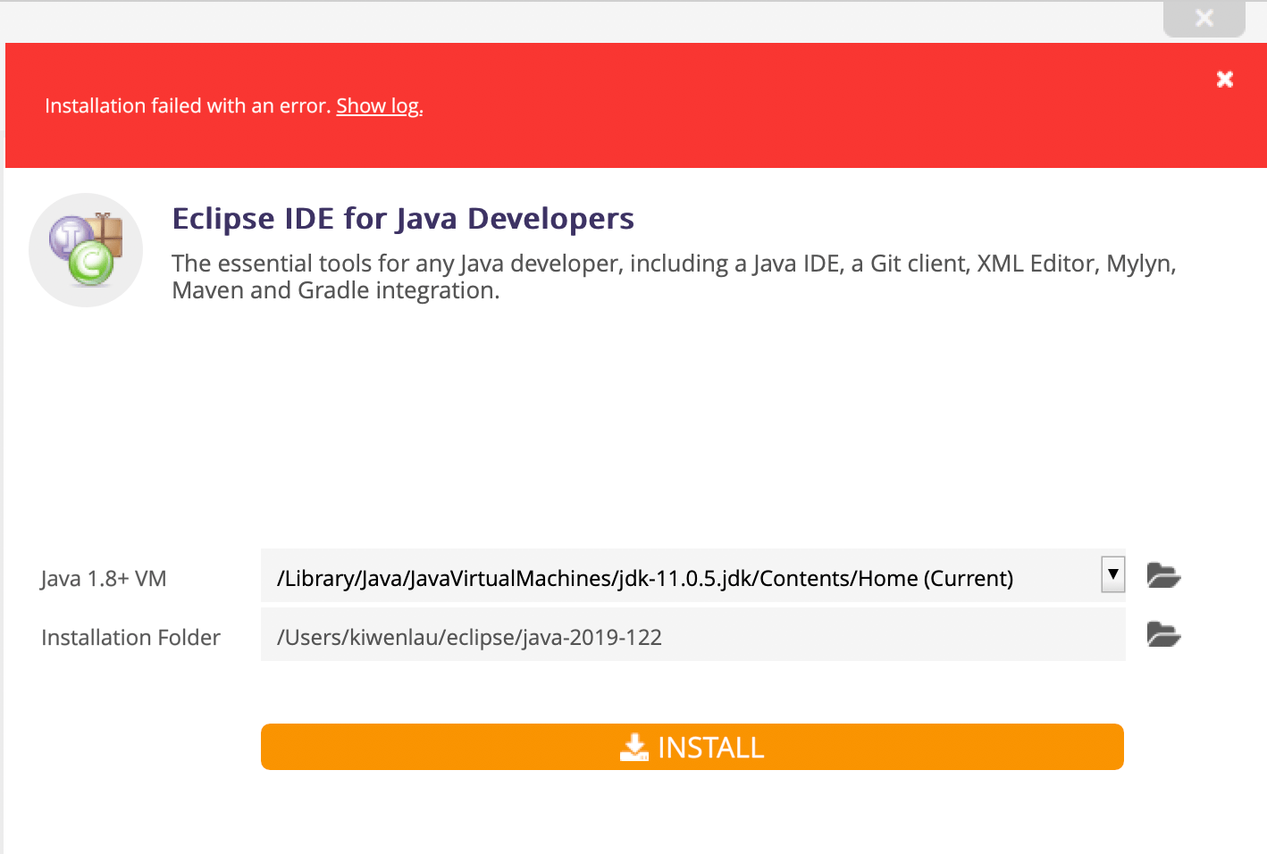 java Install eclipse on mac failed Unexpected end of ZLIB input stream Stack Overflow
