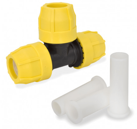 natural gas Can compression fittings for PE buried gas line be safely