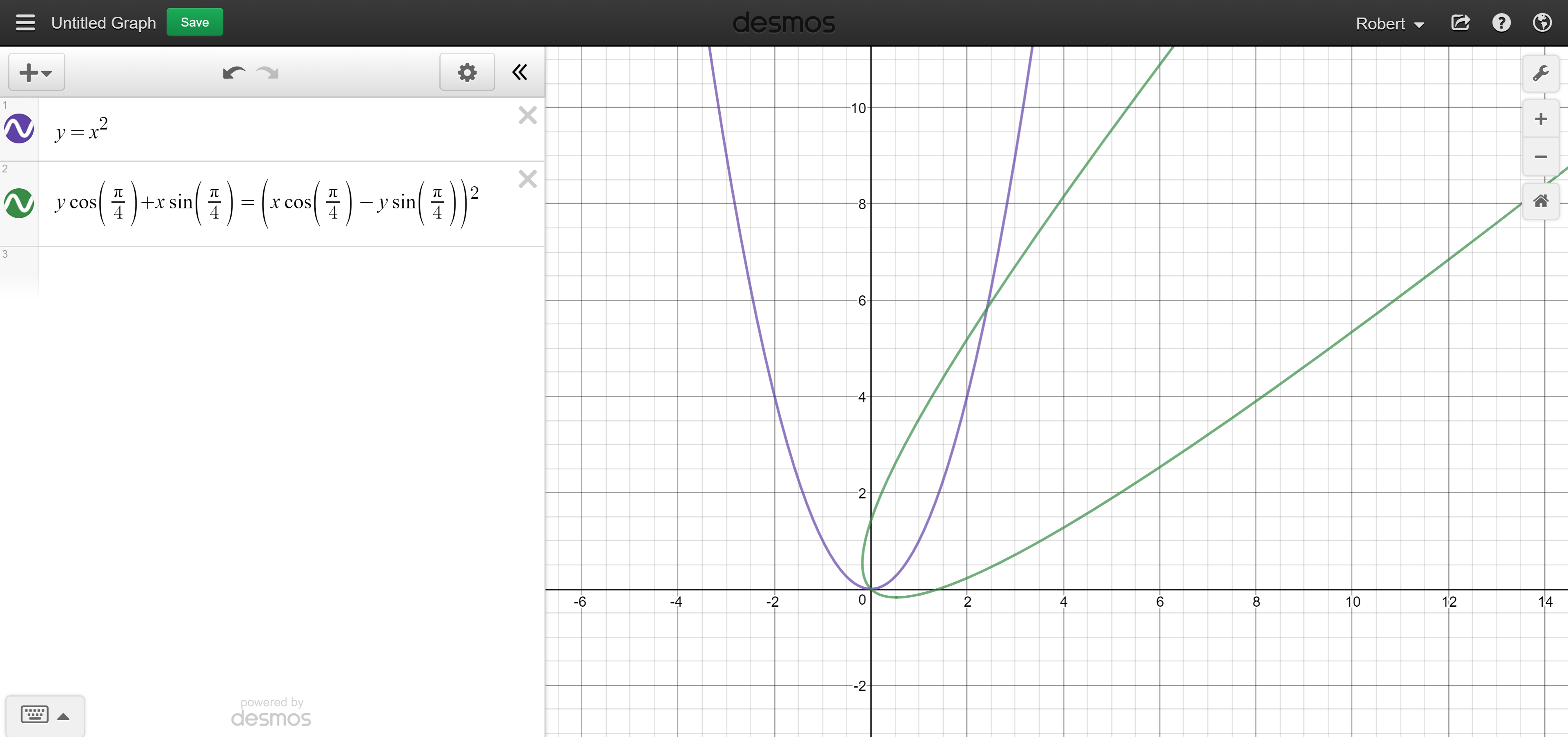 How to Rotate Creations in Graphing Calculator Mathematics Stack Exchange