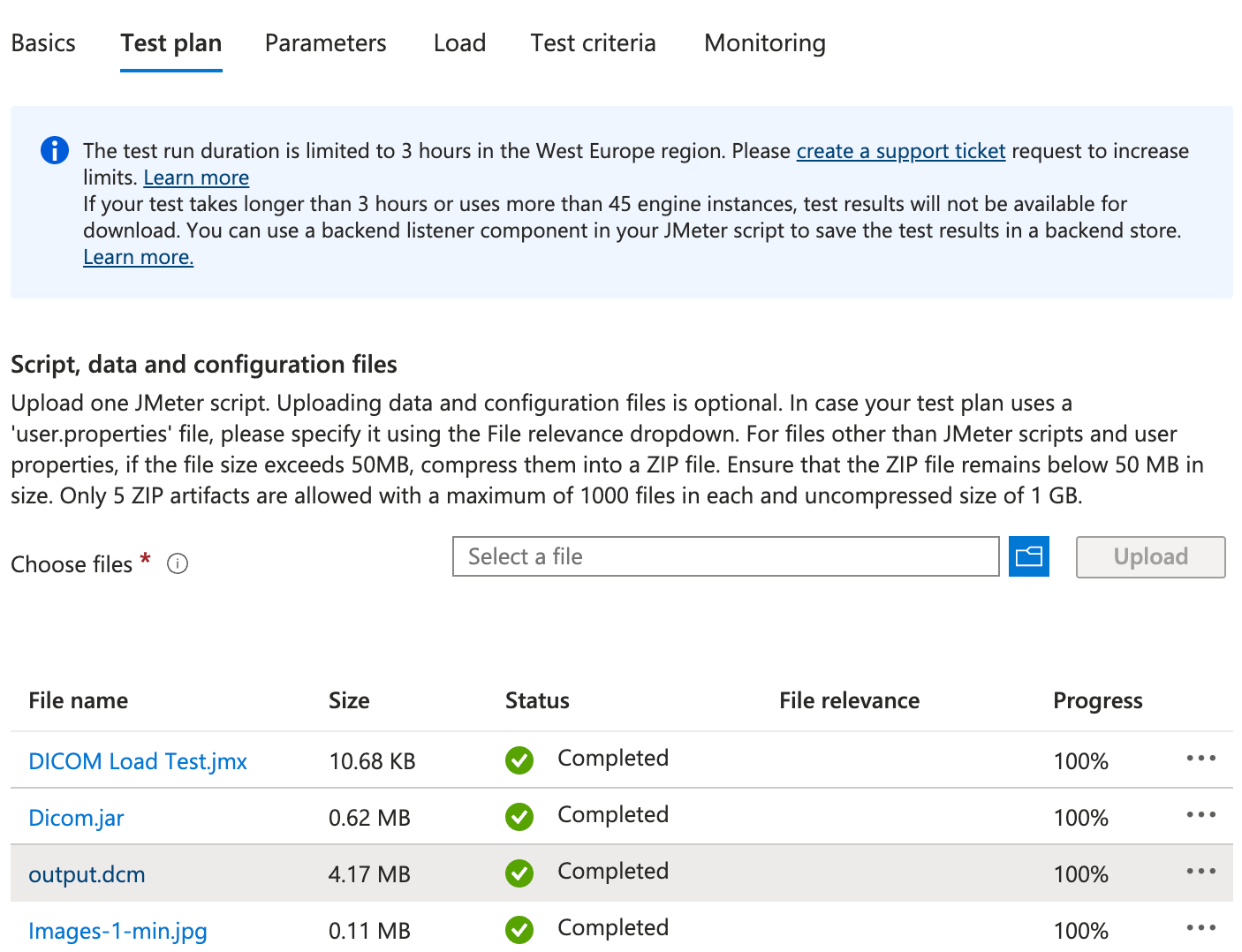 Azure Load Test JMeter script that leverages the external JAR to