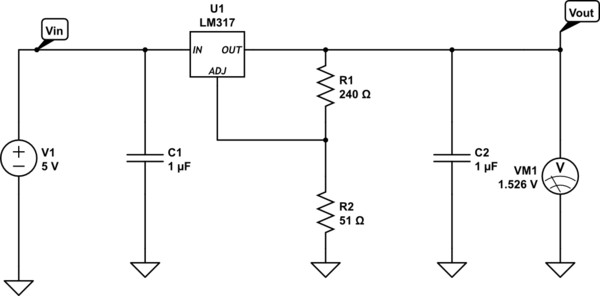 Does the LM317 voltage regulator have a minimum current output of 1.5 A