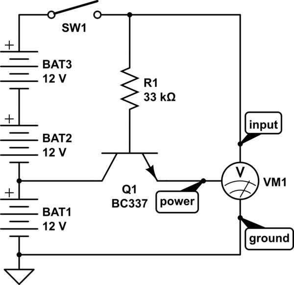 circuit analysis Can I power and use 4 small voltmeters for 3 12v