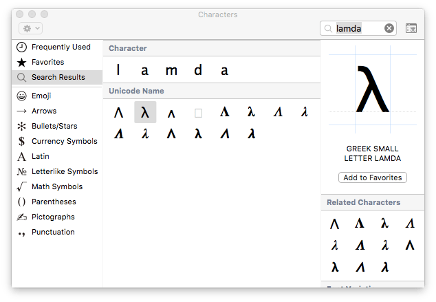 macos Type Lambda λ on a Mac? Ask Different