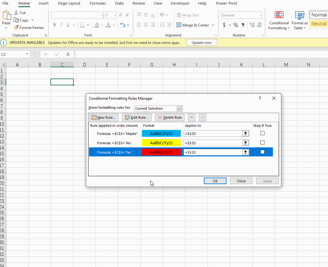 Excel Change The Row Color Based On Cell Value