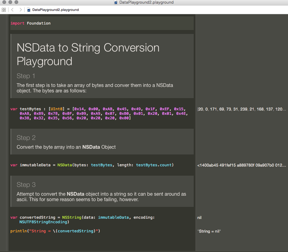 ios NSData to String in Swift Issues Stack Overflow
