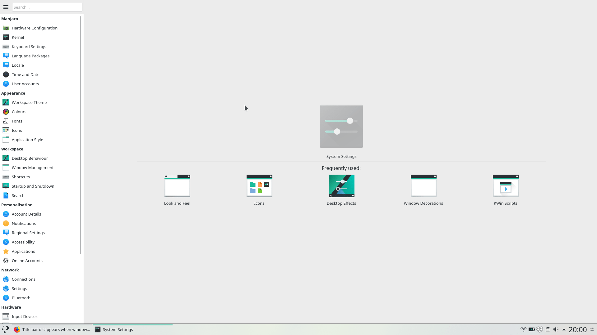 [Solved] Title bar disappears when windows are maximized in KDE
