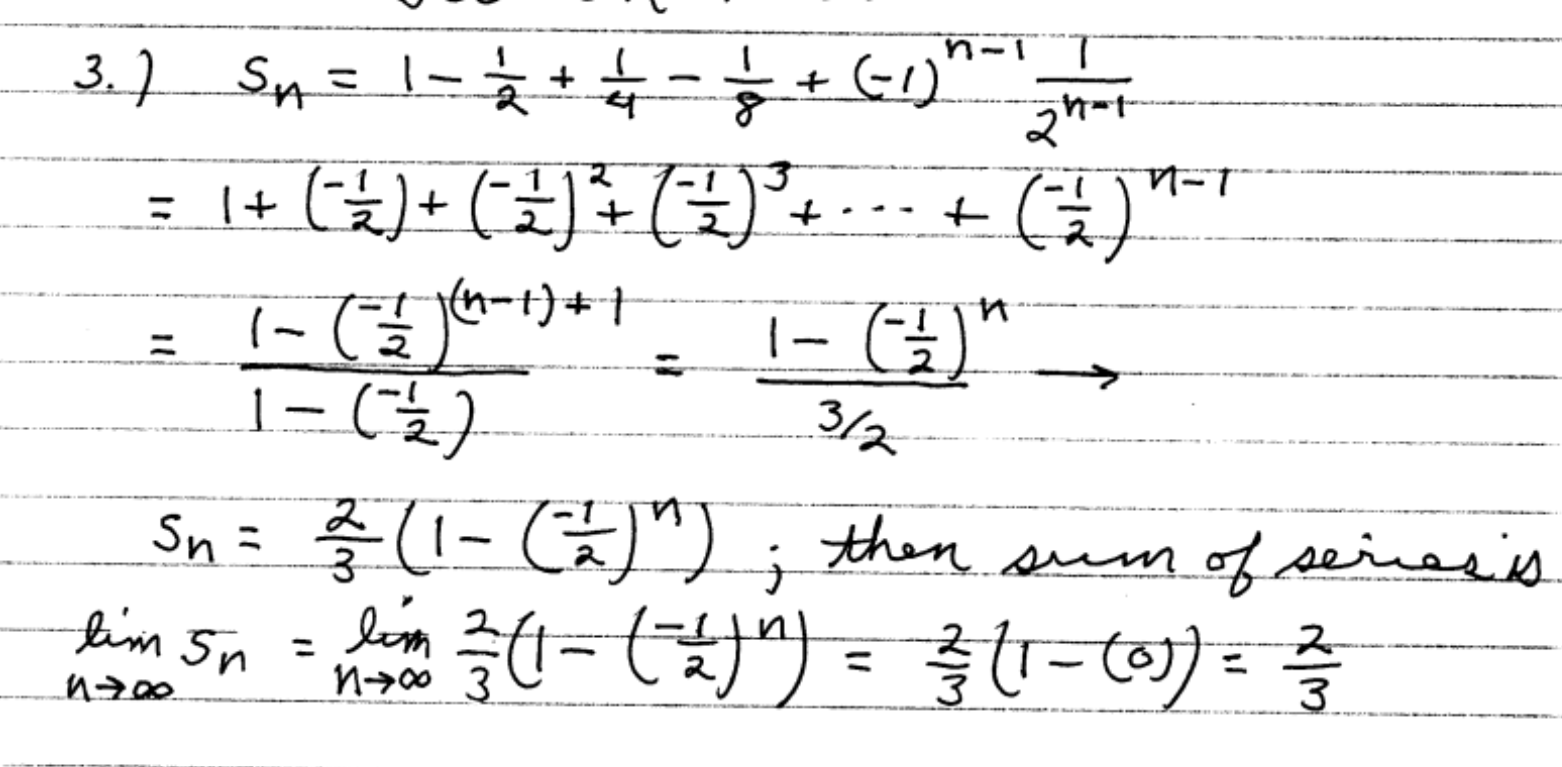 Can Someone Explain How My Teacher Found A Formula For The Nth Partial Sum Of A Series? - Mathematics Stack Exchange