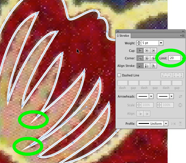 give stroke sharp corners Graphic Design Stack