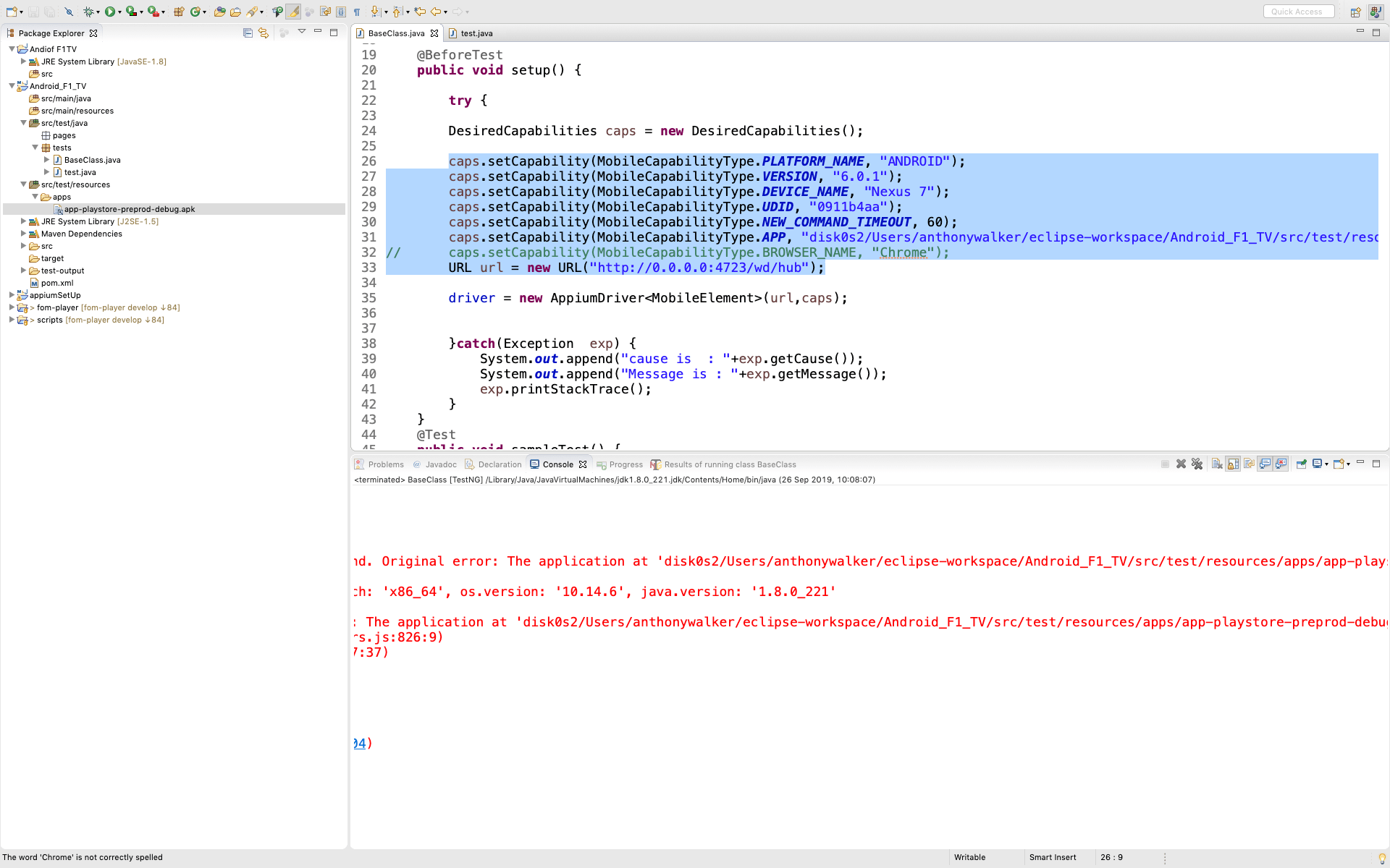 java Unable to find APK file when running Appium test Stack Overflow