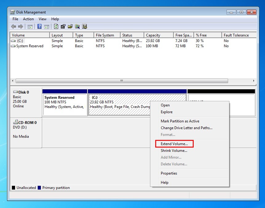 hard drive How to delete free space in Disc Managment Windows