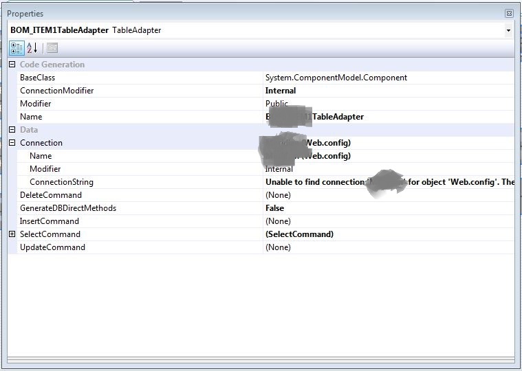c Unable to find connection 'MyConnName' for object 'Web.config' in