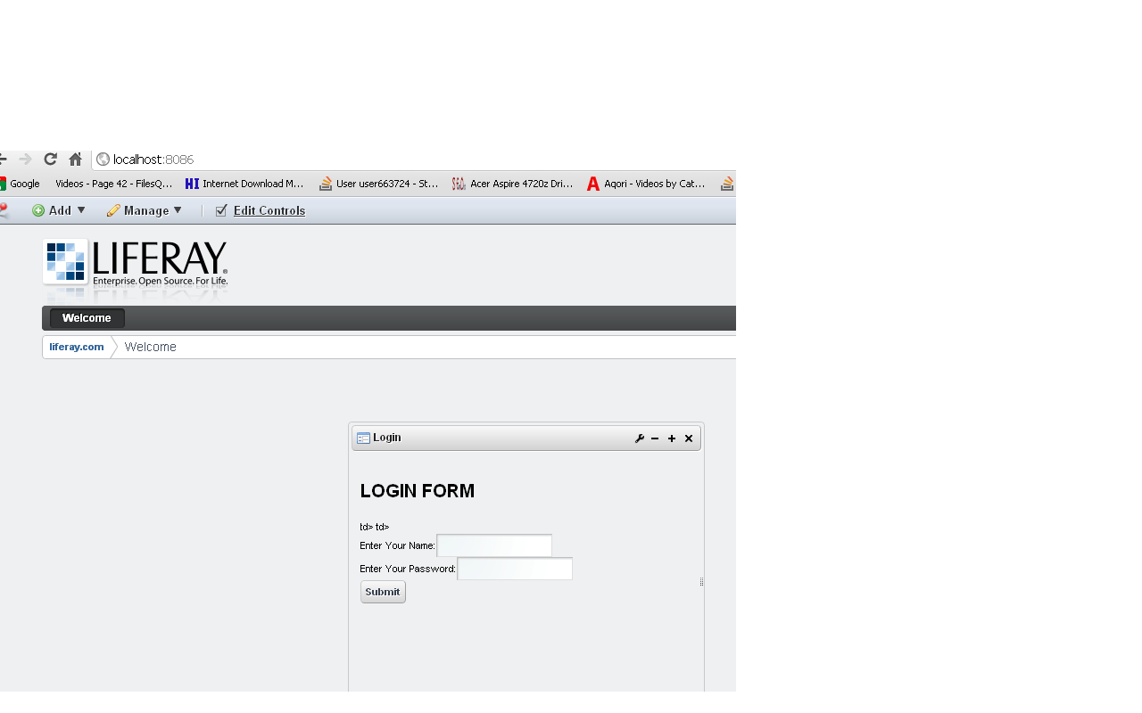 How to submit a valid user request to Liferay Default Landing Page