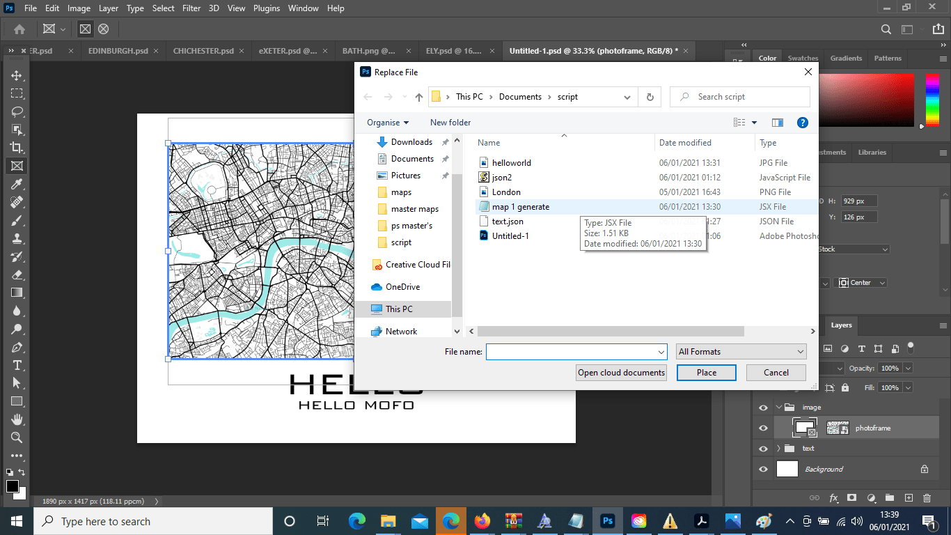 jsx script script works fine but I want to be able to use