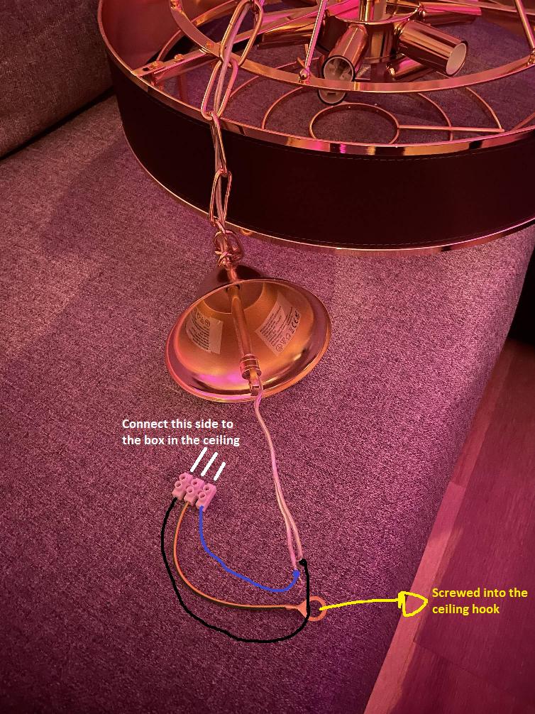 electrical How to connect loose earth wire to hanging lamp Home